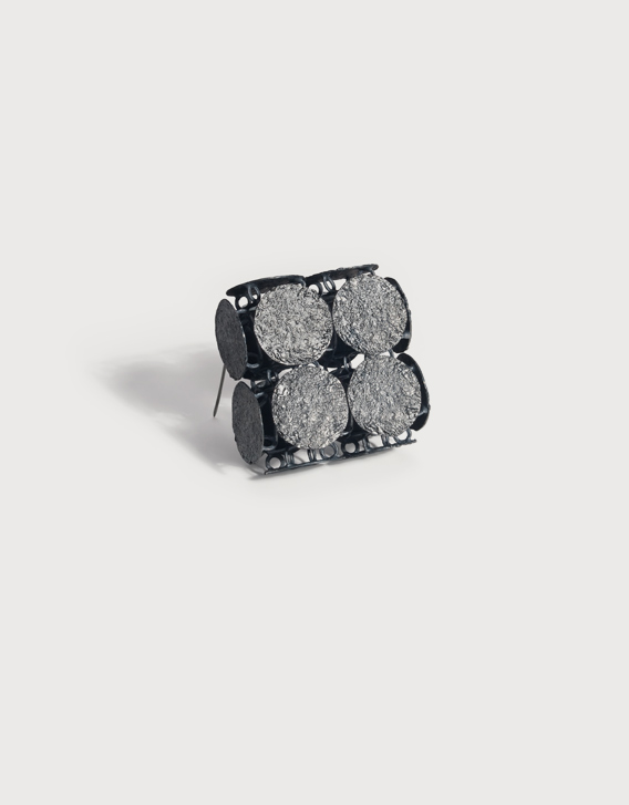 INTERSECTIONS#1 - BROOCH 2, blackened silver - Nikolay Sardamov