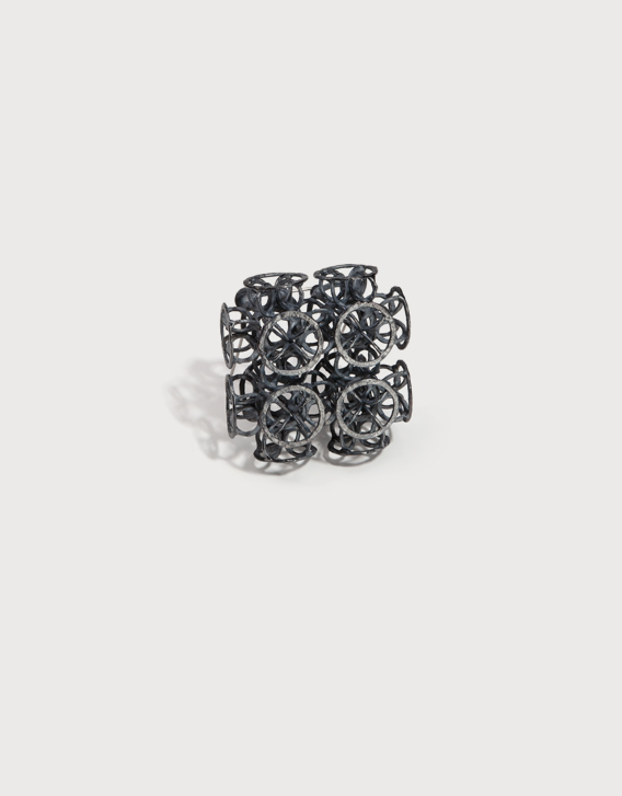 INTERSECTIONS#1 - BROOCH 3, blackened silver - Nikolay Sardamov