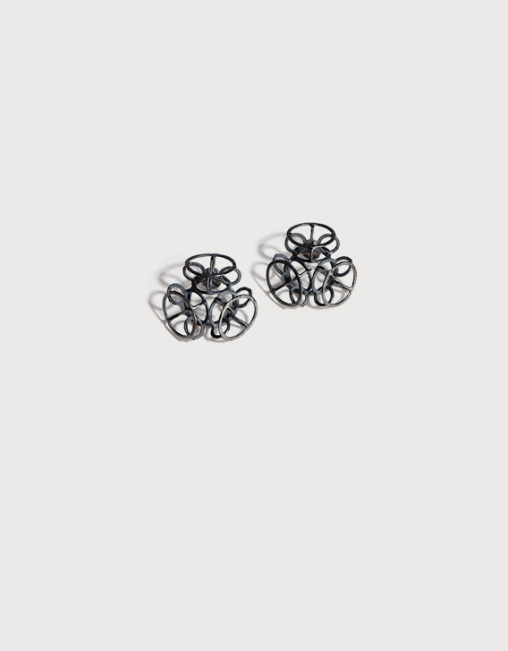 INTERSECTIONS#1 - EAR-RINGS 22, blackened silver - Nikolay Sardamov
