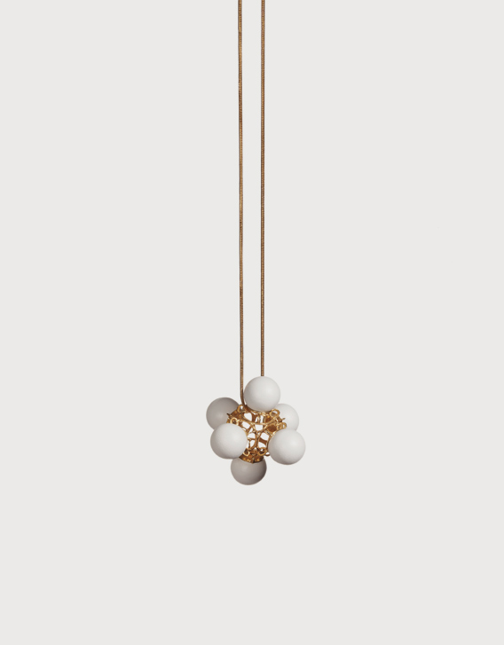 Nikolay Sardamov - WHITE NECKLACE, silver gold plated, brass powder-coated