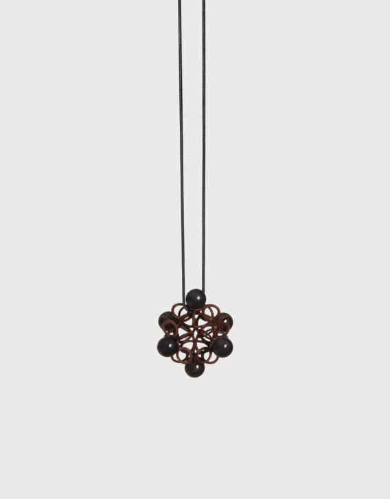 Nikolay Sardamov - BROWN NECKLACE, blackened silver, brass powder-coated