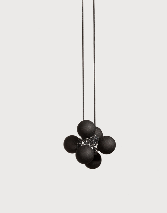 Nikolay Sardamov - BLACK NECKLACE, blackened silver, brass powder-coated